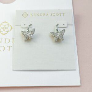 Kendra Scott Lillia Crystal Butterfly Collection. Silver White Crystal Earrings